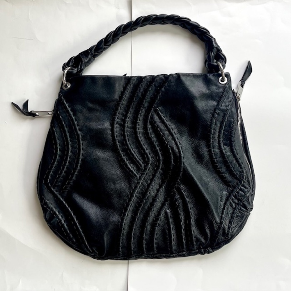 Fenn Wright Madison Black Leather hobo Shoulder Bag